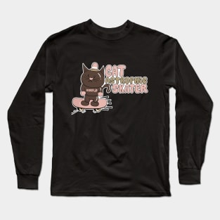 Cat-astrophic Skater - Adorable Feline on a Skateboard Long Sleeve T-Shirt